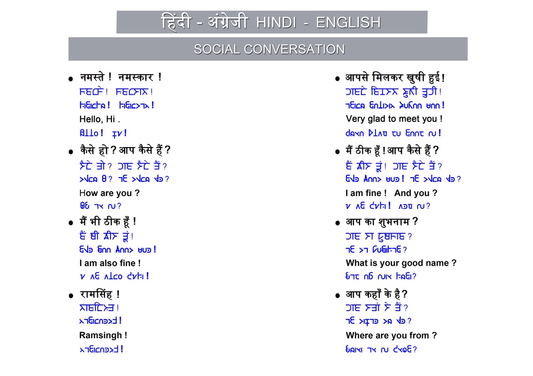 Hindi and English - A common script for the world!